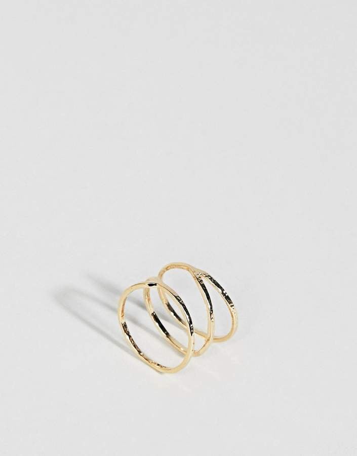 Asos Limited Edition Triple Row Beaten Band Ring