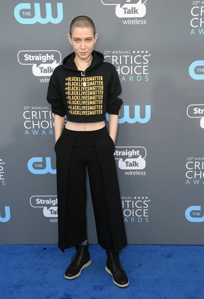 Asia Kate Dillon's Sweatshirt at Critics' Choice Awards 2018