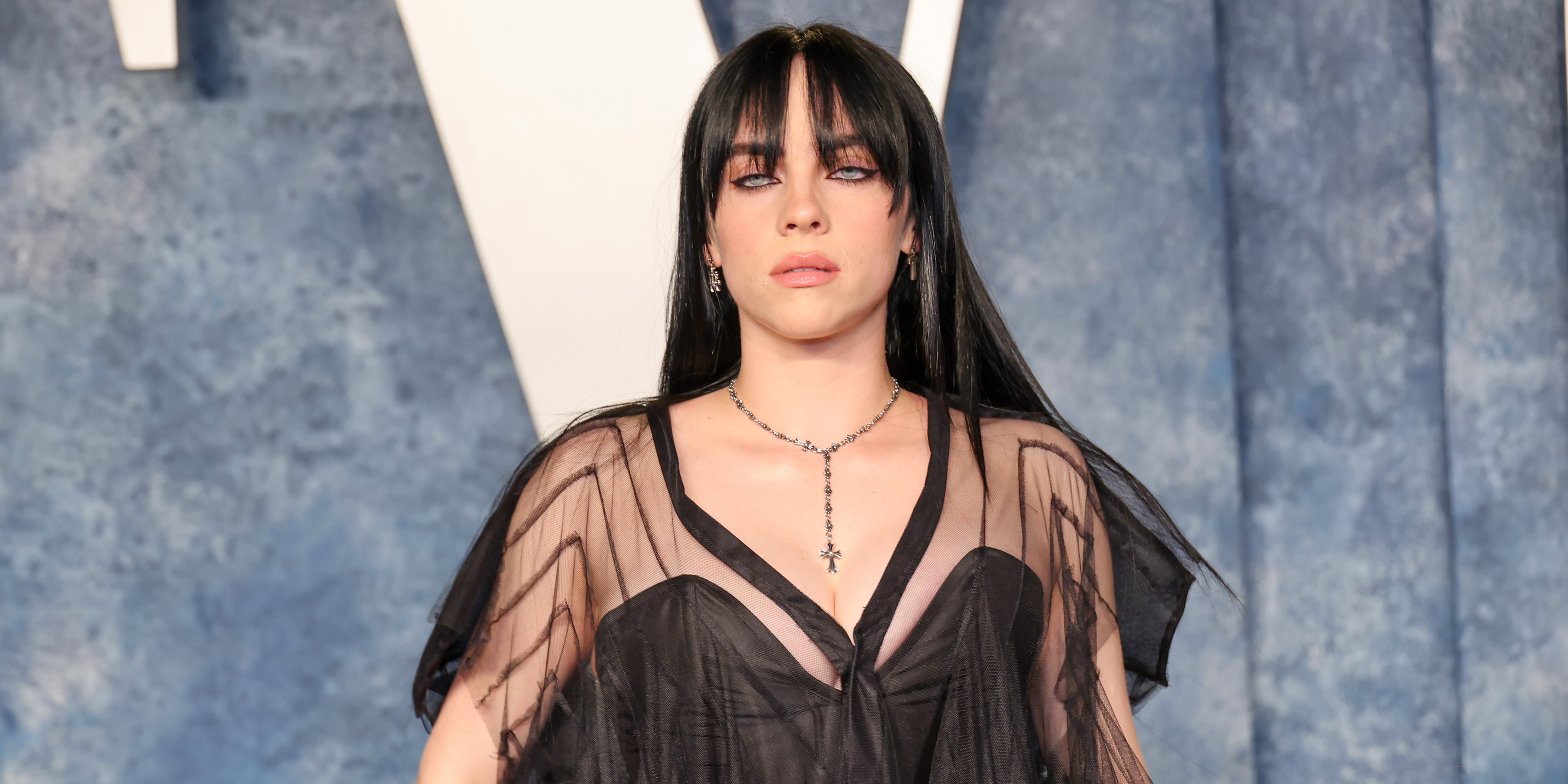 Billie Eilish's Fragrance Ad Black Sheer Dress | POPSUGAR Fashion