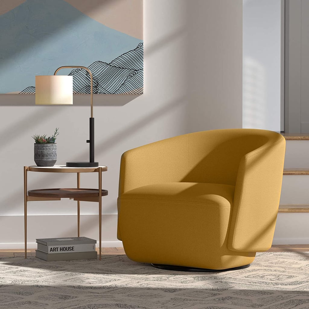 An Accent Chair: Rivet Coen Modern Upholstered Accent Swivel Chair