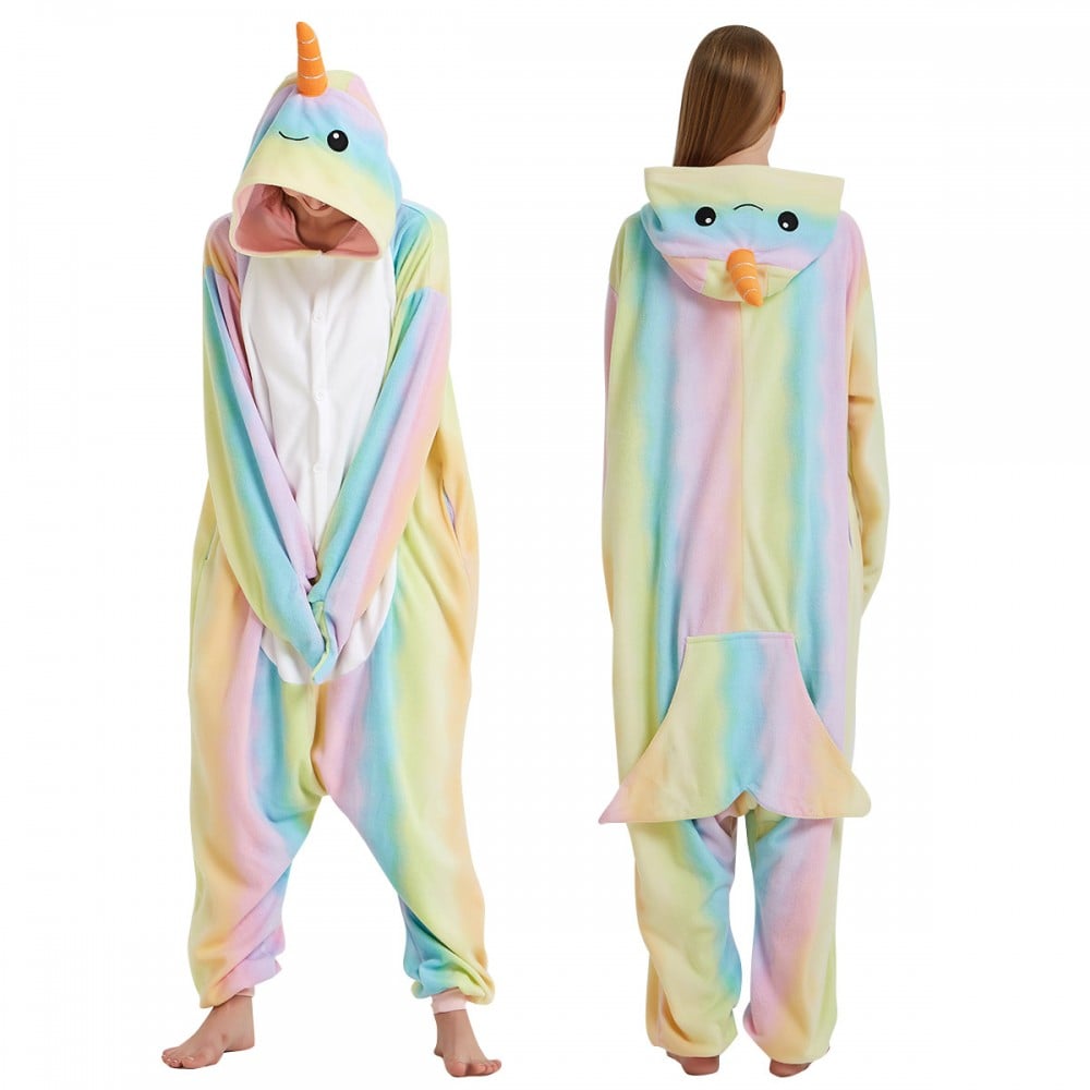 Rainbow Narwhal Onesie | Best Onesies For Adults to Wear on Halloween ...