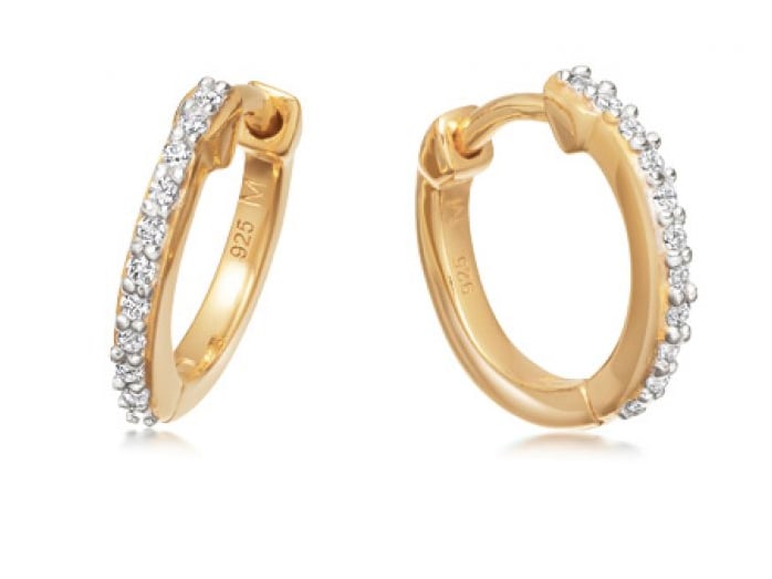 Missoma Gold Pave Huggie Earrings