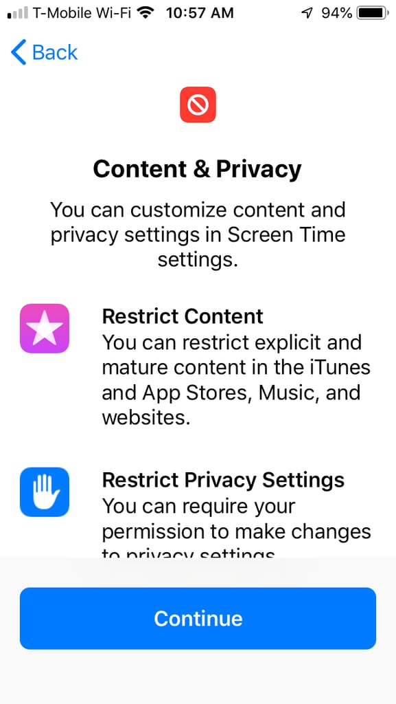 Set Content and Privacy For Your Child