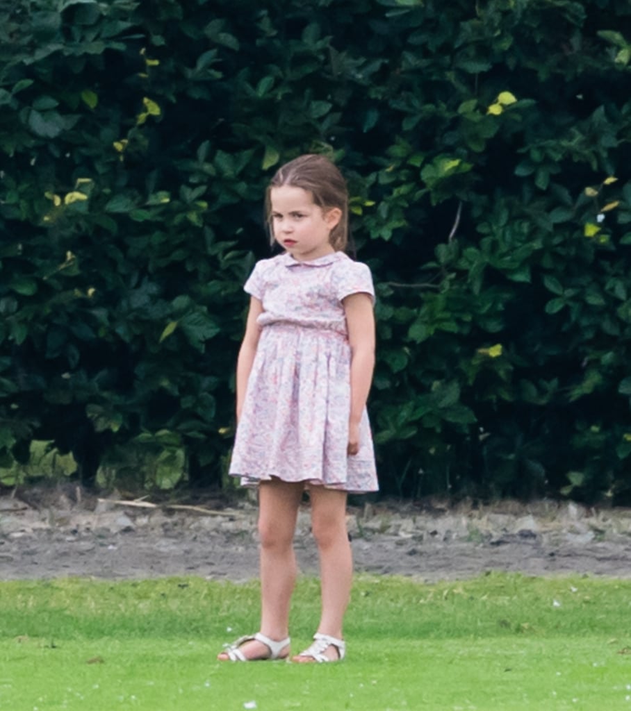 Princess Charlotte completely stole Princes William and Harry's thunder with her cute outfit at a charity polo match in 2019.