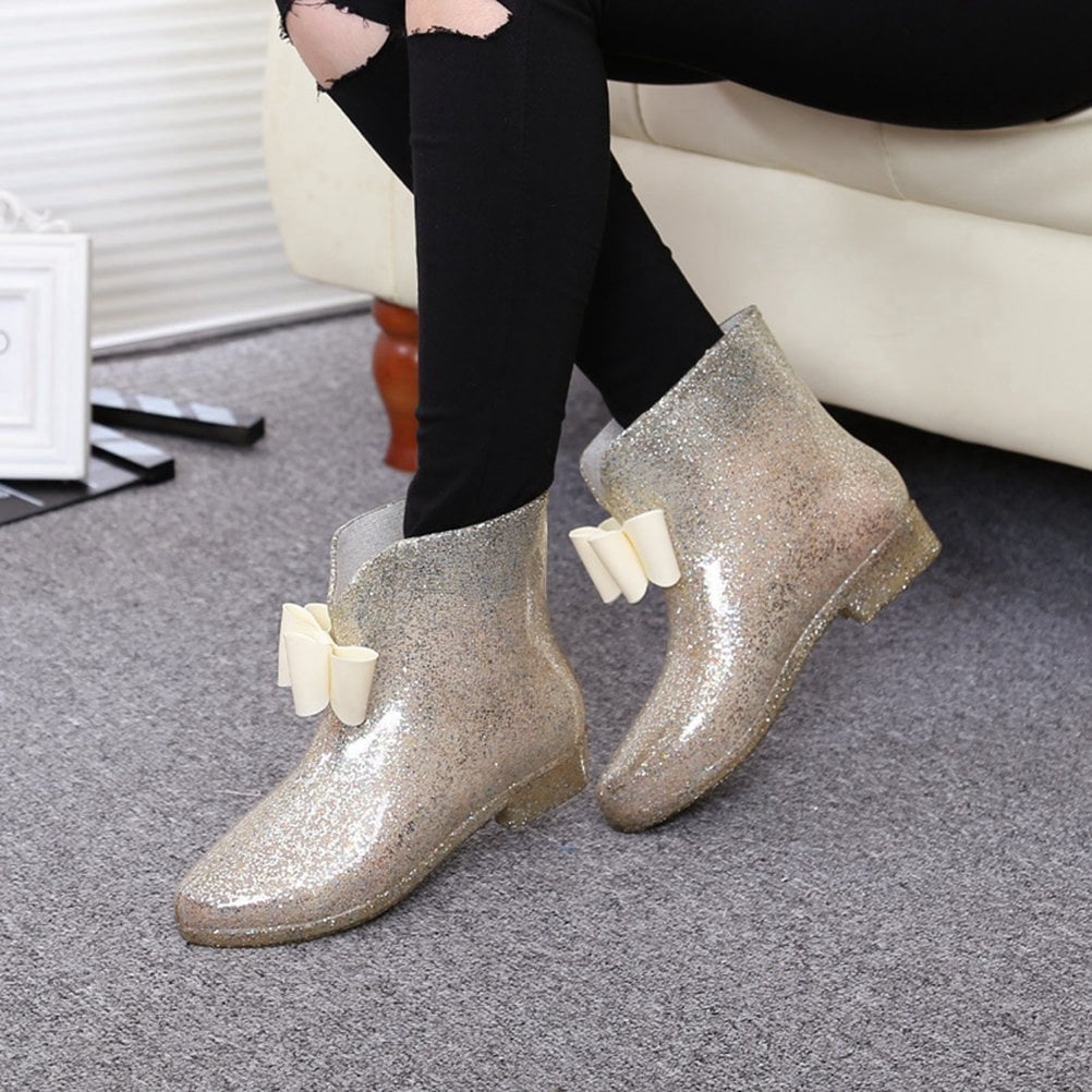 glitter rain boots for women