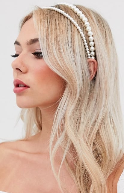 DesignB London Double Pearl Headband