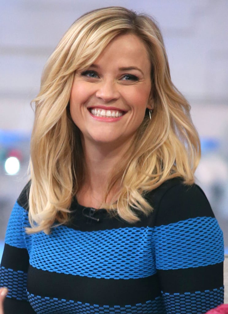 Reese Witherspoon smiled wide during her appearance on Good Morning America on Wednesday.