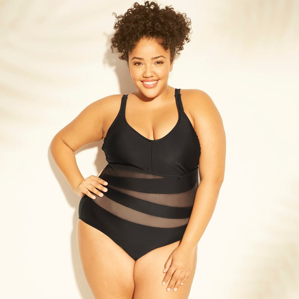 Target Mesh Cut Out One Piece Swimsuit