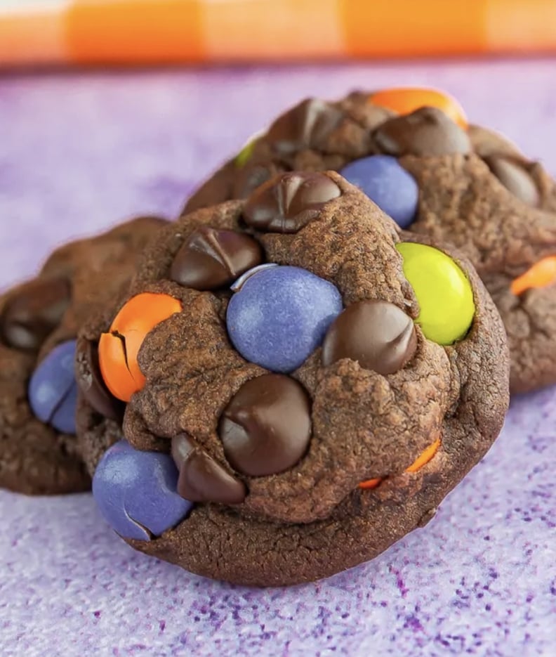 M&M Halloween Chocolate Cookies