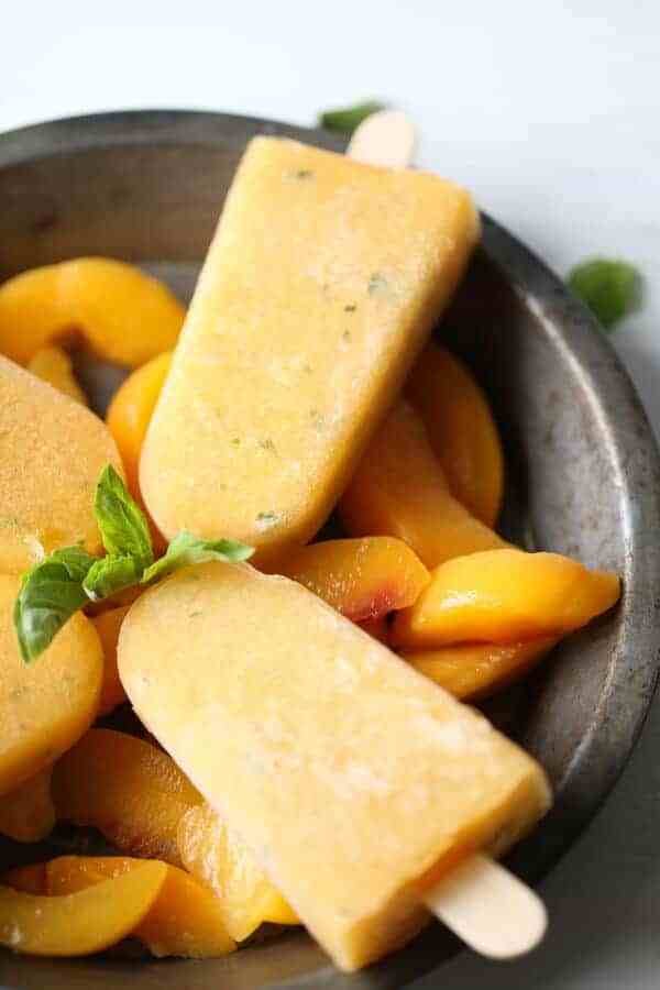 Basil Peach Margarita Ice Lolly