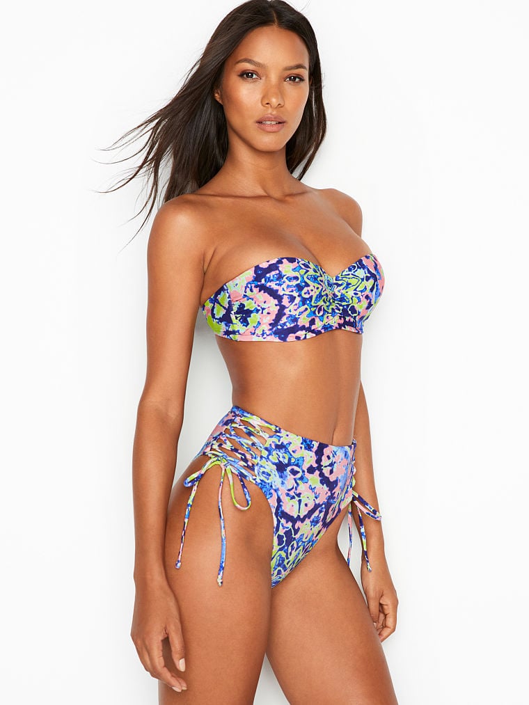 Victoria's Secret Bustier Bandeau and High-Waist Side Lace Bottom