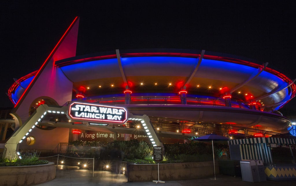 The Launch Bay at night.