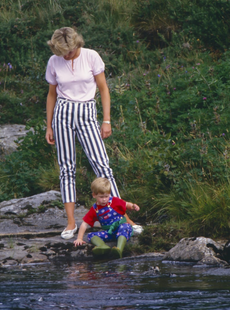 Princess Diana Wearing Pinstripe Pants, 1987