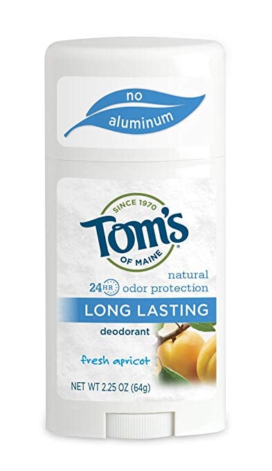 Tom's of Maine Natural Deodorant Stick, Apricot, 2.25 Ounce Stick, Pack of 6
