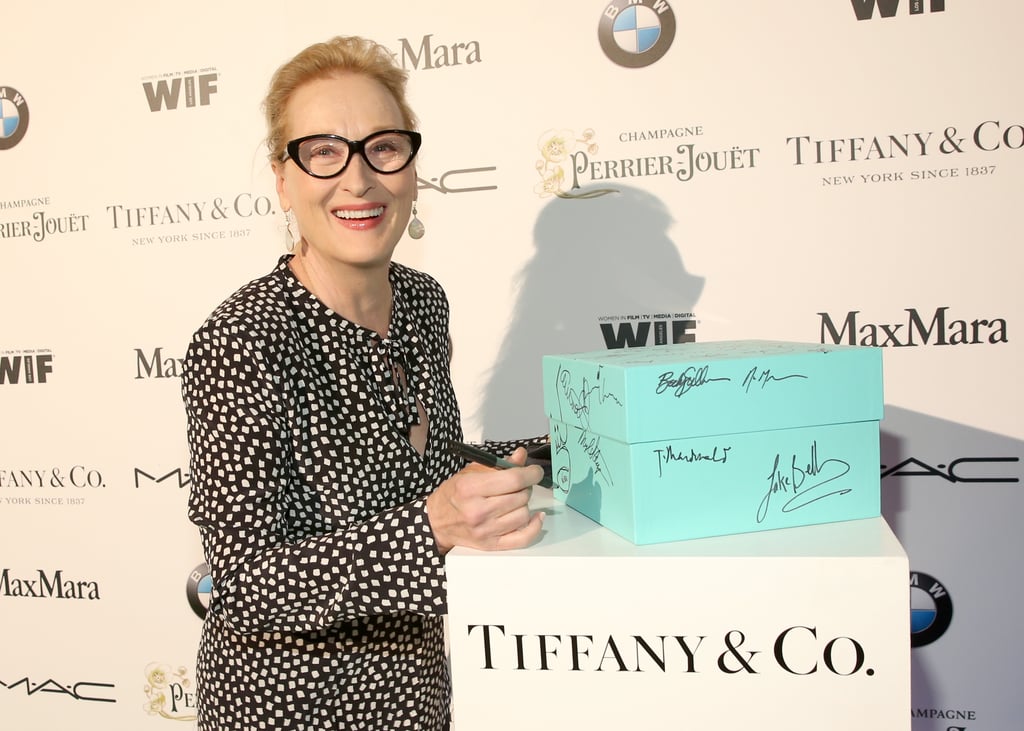 Meryl Streep signed a Tiffany box at the Women in Film party.