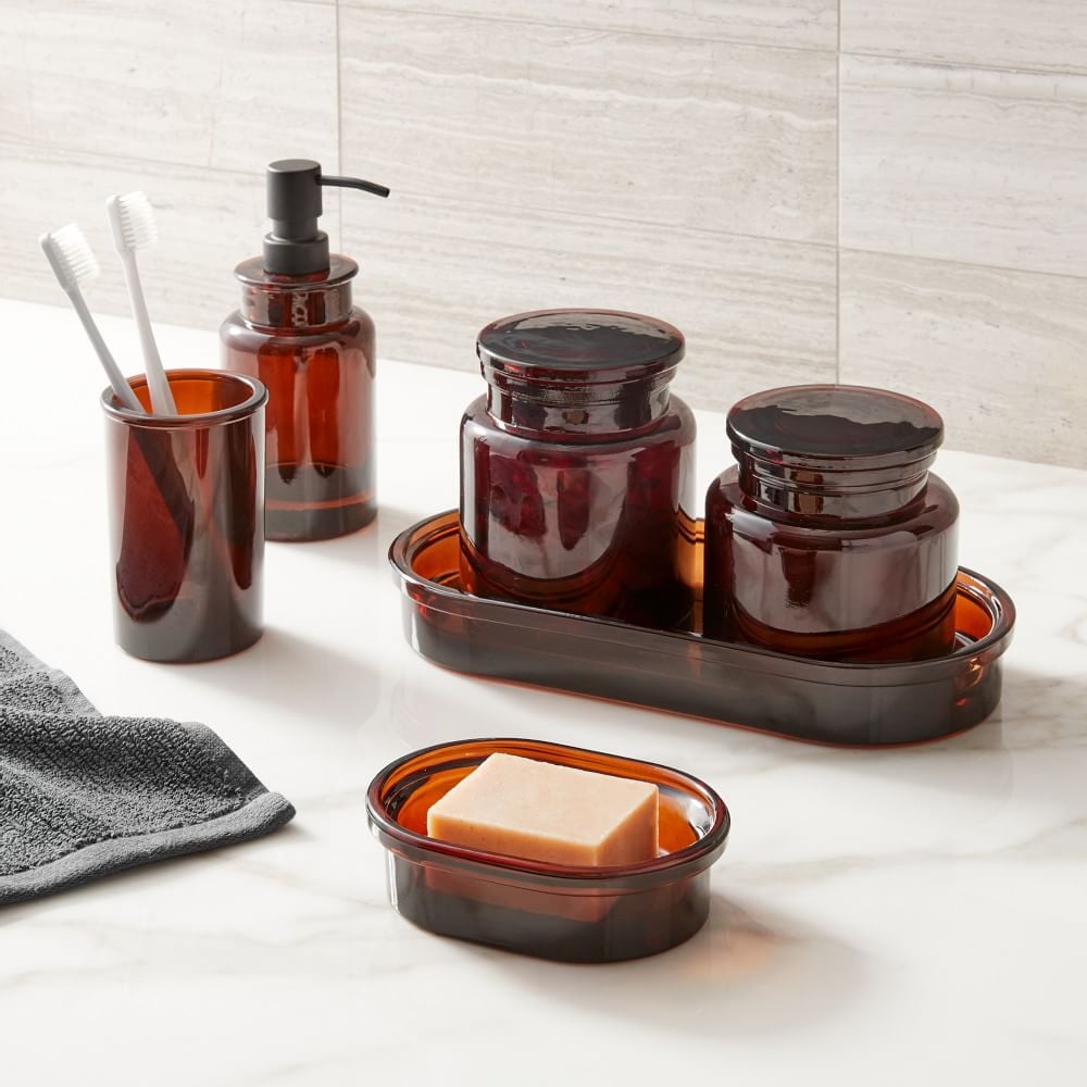 Apothecary Glass Bath Accessories