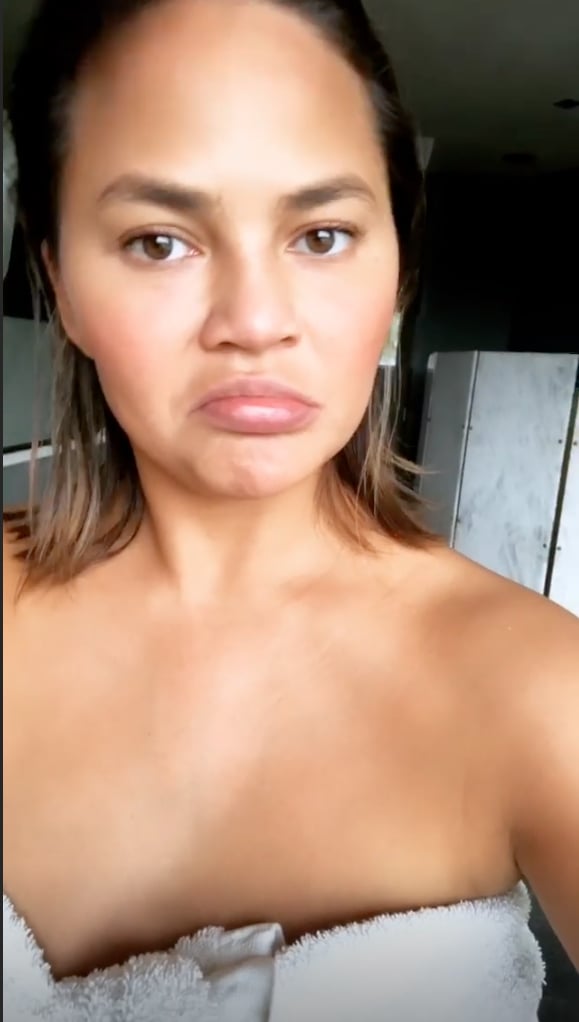 After checking herself out in her camera, she realized she applied a bit too much.