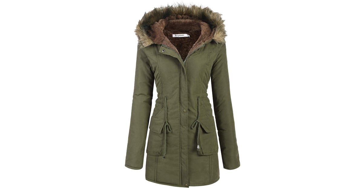 Beyove Womens Winter Coats Hooded Thicken Warm Winter Parka with Faux Fur Jackets S-XXL 