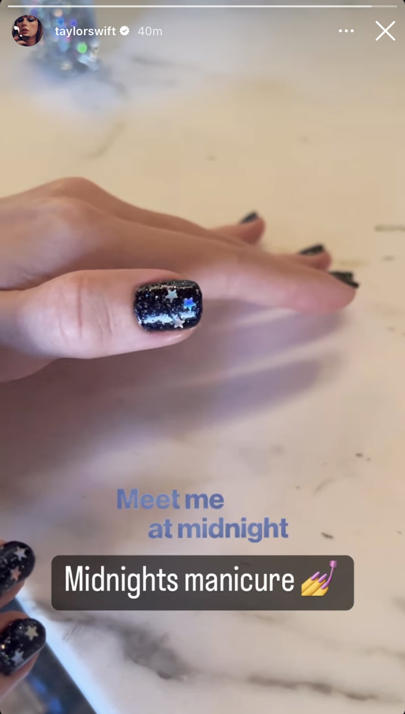 Taylor Swift's Midnights Manicure With Star Nail Art | POPSUGAR Beauty