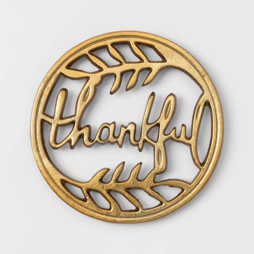 Metal Thankful Trivet Gold - Threshold