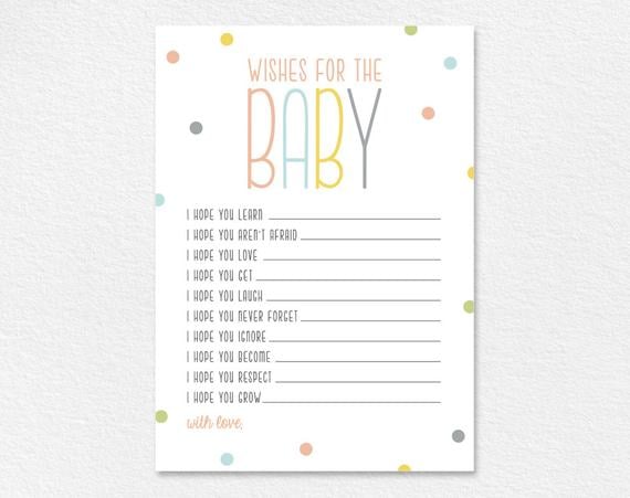 Wishes For Baby Printable Cards Printable Baby Shower Games