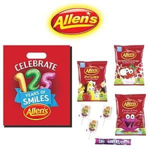 Allens Showbag ($10)
Includes:
Strawberries and cream Lollies
Party mix lollies
Frogs alive lollies Allens Showbag ($10)
Includes:
Strawberries and cream Lollies
Party mix lollies
Frogs alive lollies