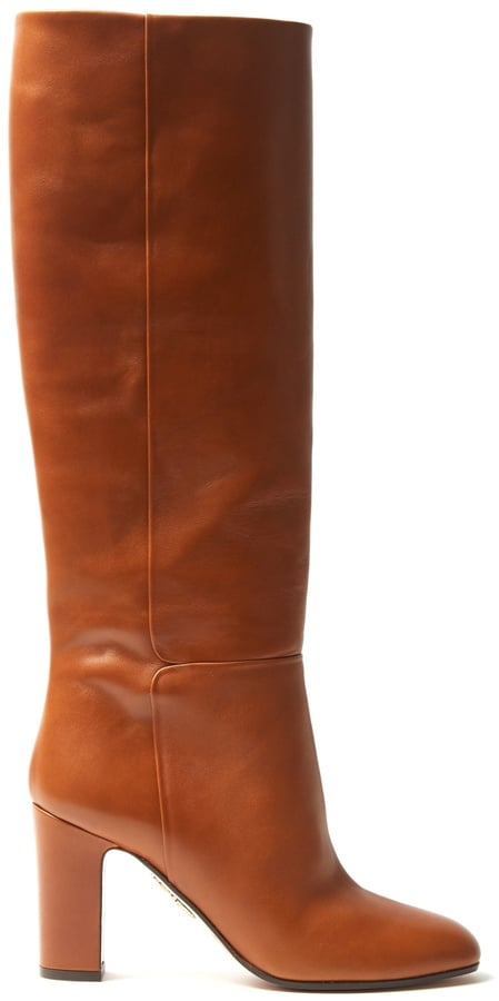 Aquazzura Brera Block-Heel Leather Boots