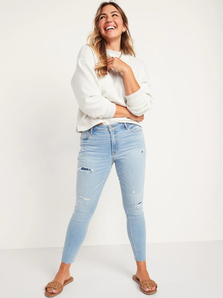 Old Navy Mid-Rise Rockstar Super Skinny Ripped Jeans