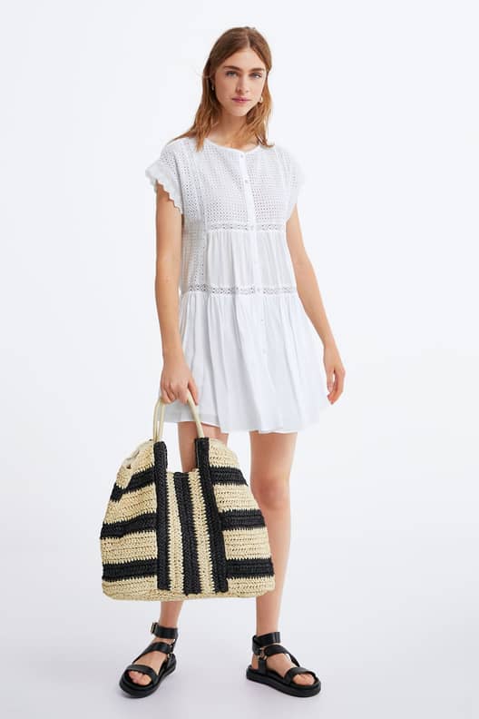 Zara white dress summer sale 2019
