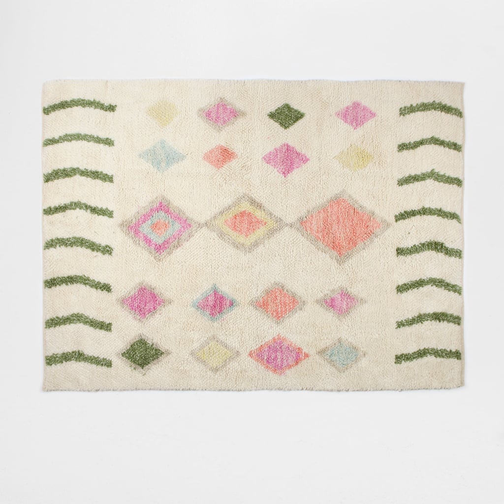 Colorful Argyle Wool and Cotton Rug ($359)