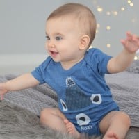 My 1st Year's Blue Bear Name Onesie