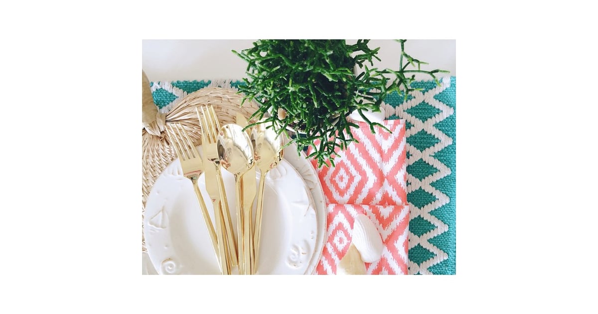 The finds the linens and placemat at this table setting are from