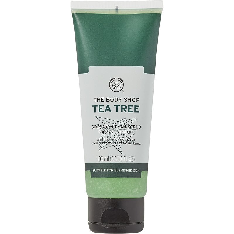 Best Scrub for Oily Skin: The Body Shop Tea Tree Squeaky-Clean Scrub