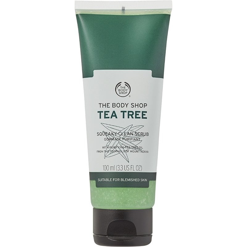Best Scrub for Oily Skin The Body Shop Tea Tree SqueakyClean Scrub