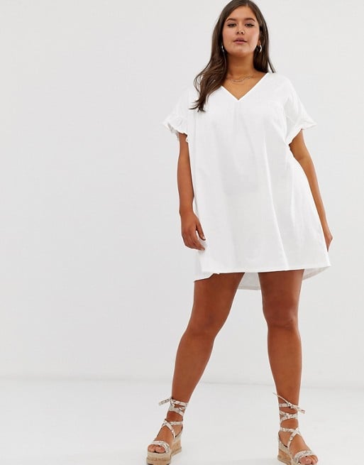 ASOS Design Curve Mini Reversible Cotton Smock Dress