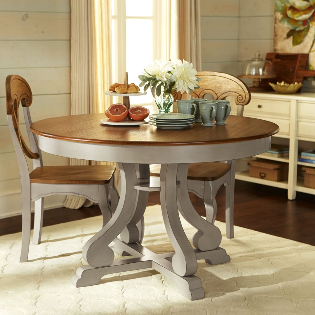 Linen Gray Round Dining Table ($360)