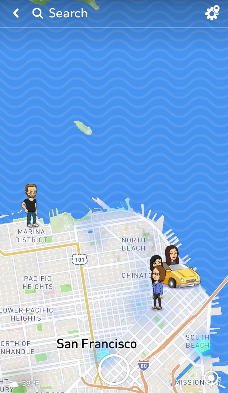 When you're on Snap Map, tap the gear icon at the top right.