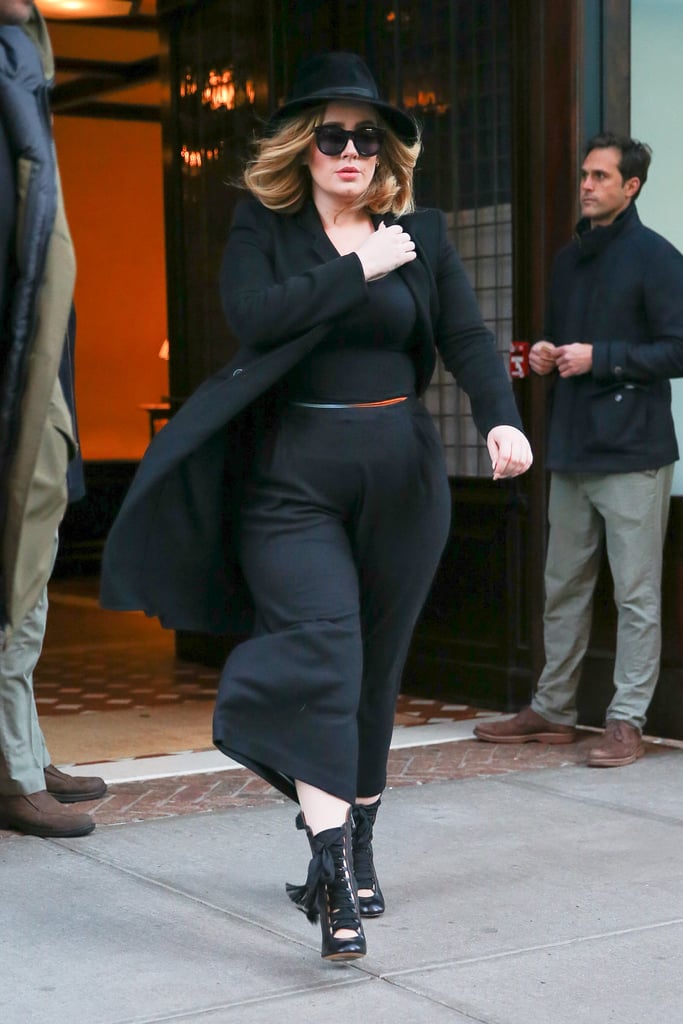 Adele Wearing All Black in NYC Pictures