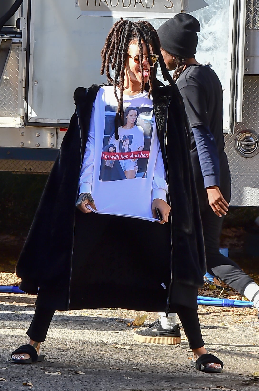 Rihanna Hillary Clinton T Shirt In New York Oct 2016 Popsugar Fashion