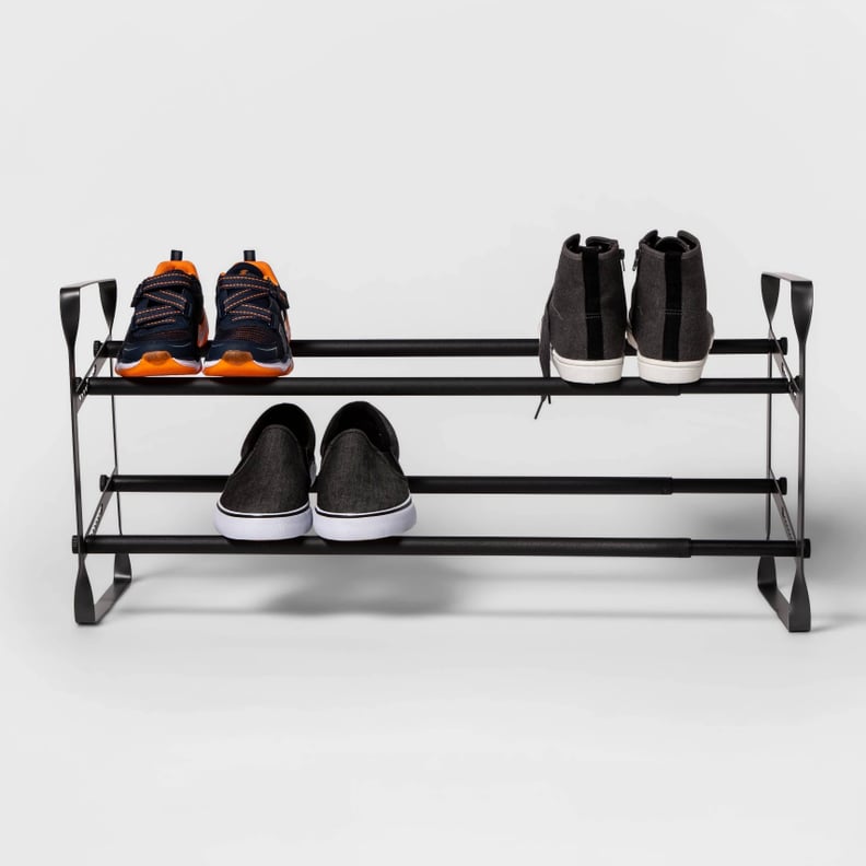 Two-Tier Expandable Shoe Rack in Gunmetal