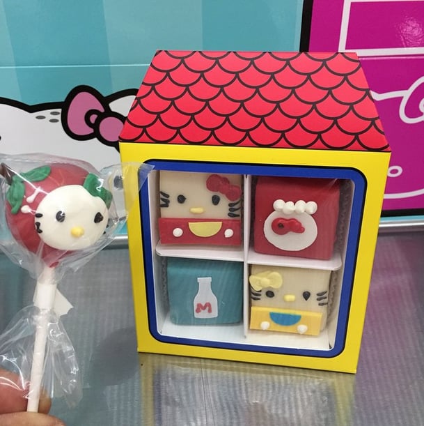 Cake pops, petit fours, and collectible packaging are enough to satisfy any Hello Kitty fan.