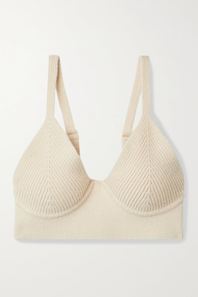 Jonathan Simkhai Ecru Aeris ribbed-knit bralette