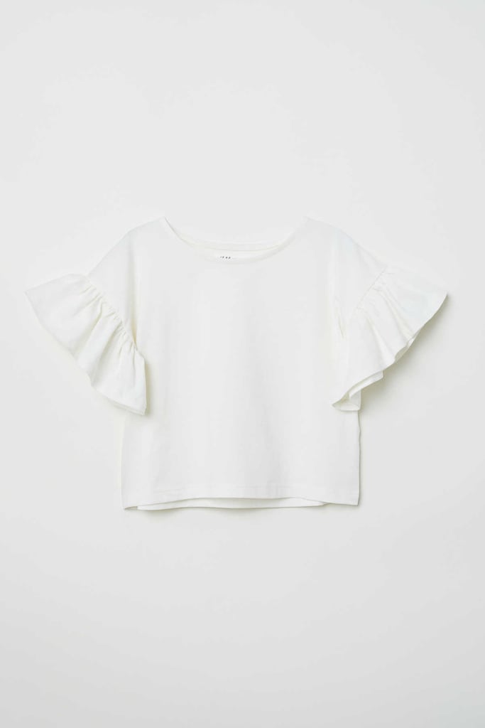 H&M Jersey Top With Flounces