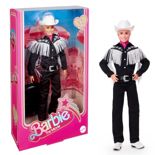 “芭比:电影《肯在黑色和白色的西方机构的洋娃娃