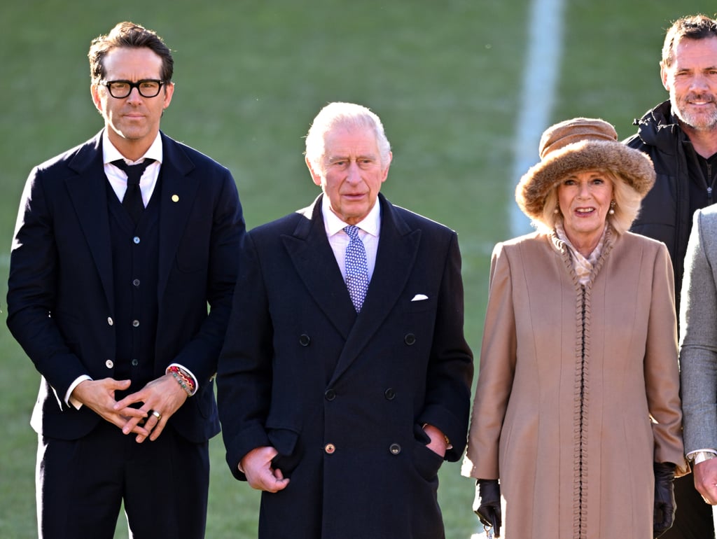 Ryan Reynolds, King Charles, and Queen Consort Camilla at Wrexham FC