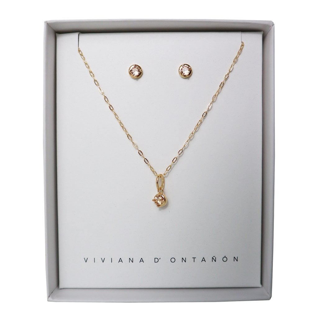Champagne Round Single Stone Set