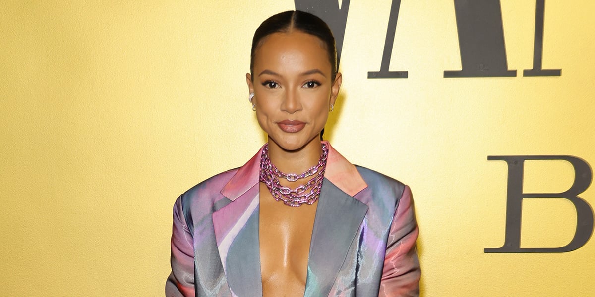 Karrueche Tran Goes Shirtless Under Blazer at Vanities Party POPSUGAR