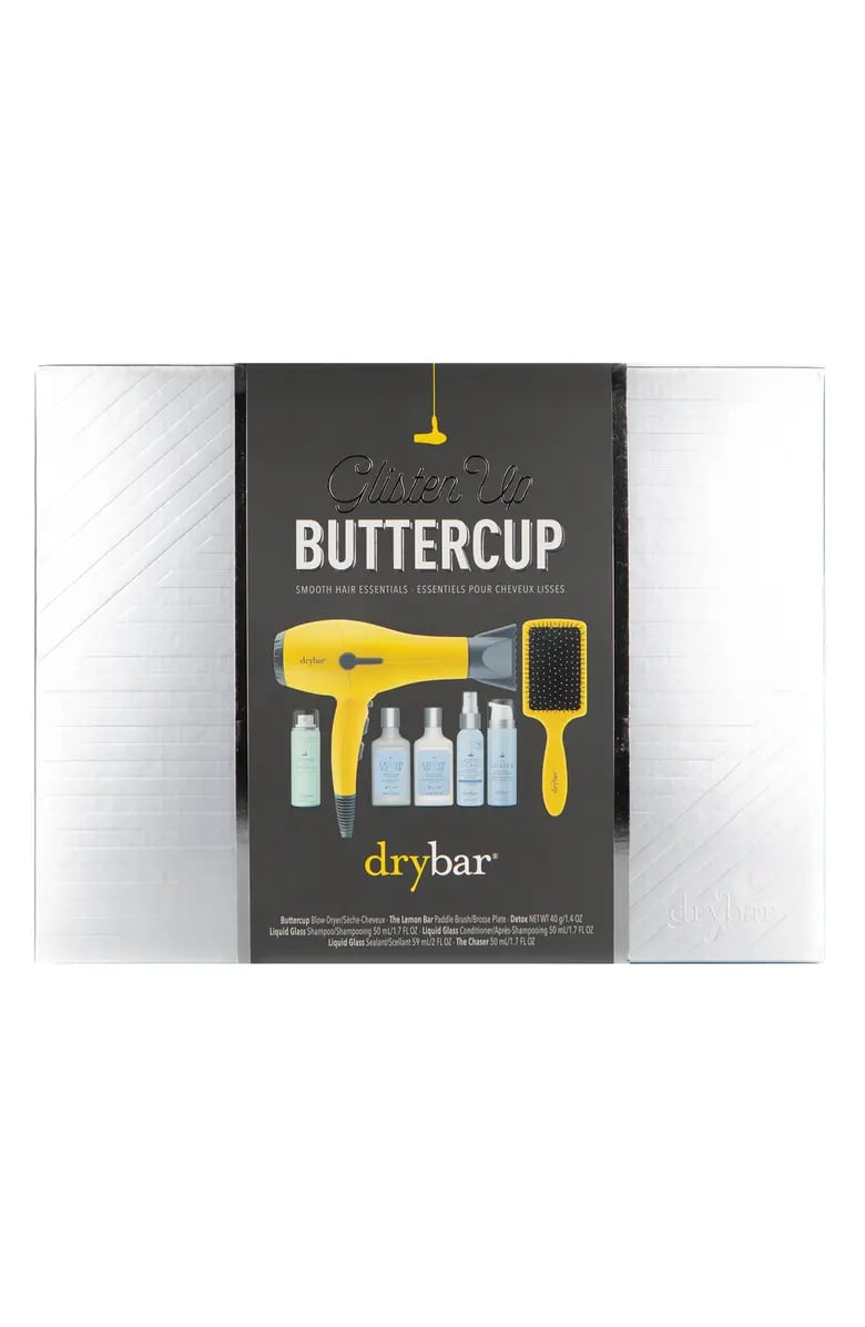 Best Hair Gifts For Beginners: Drybar Glisten Up Buttercup Smooth Hair Essentials Set