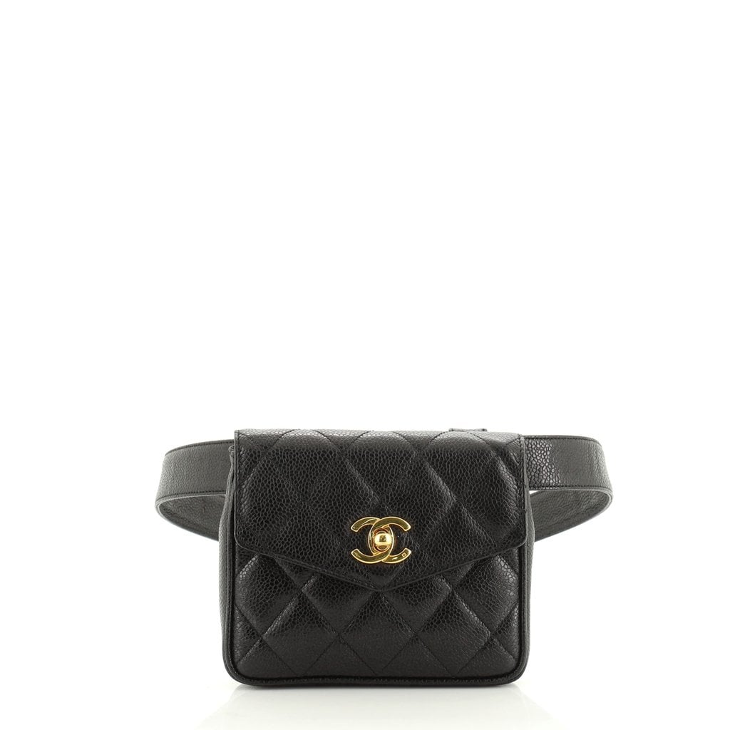 Vintage Chanel 1990s Micro Mini Lambskin Quilted Belt Bag Black ref.157674  - Joli Closet