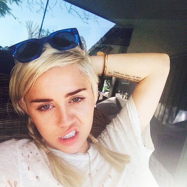 Miley Cyrus tried out pigtails.
Source: Instagram user mileycyrus